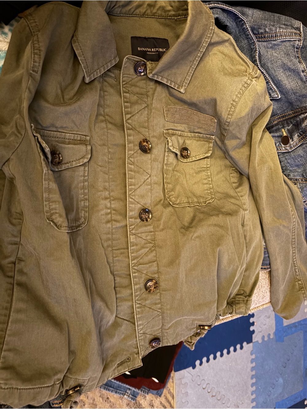 Banana Republic Shrunken Utility Flight Jacket in Military Green